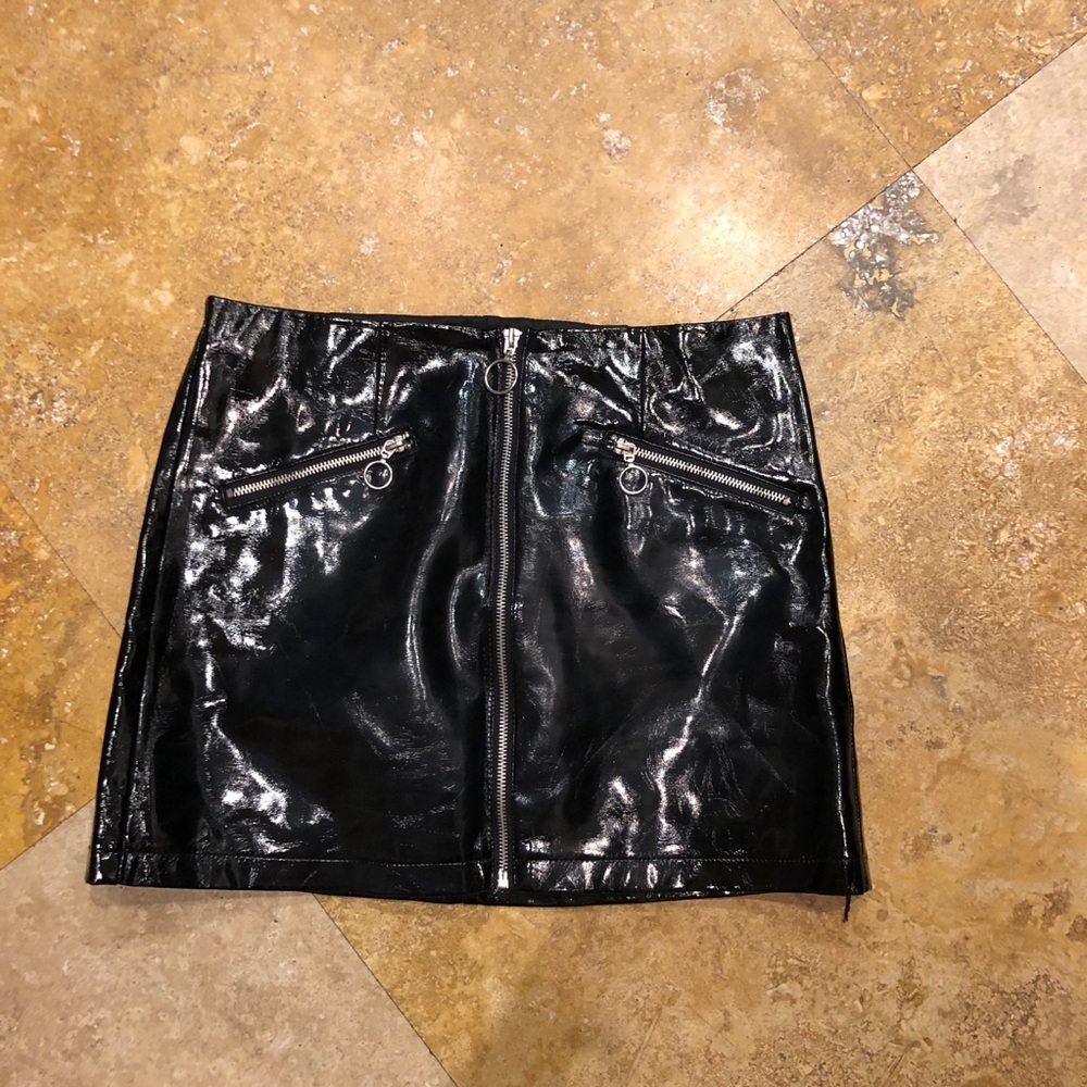 Vinyl mini skirt